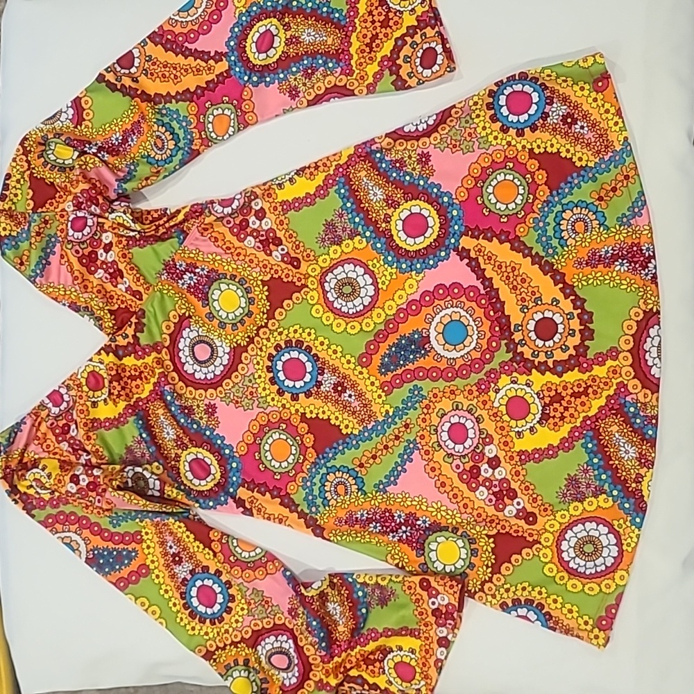 ✌🏻💛 Womens 70s dress and headband, size 12 ✌🏻💛🕺 Halloween Costume 🎃